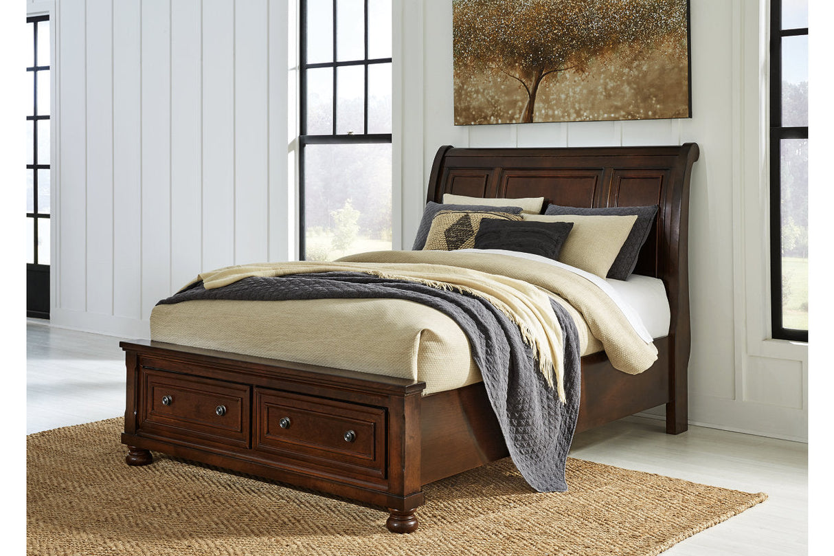 Porter Rustic Brown Queen Sleigh Bed -  Ashley - Luna Furniture