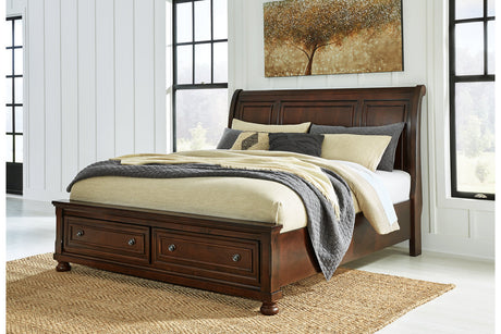 Porter Rustic Brown California King Sleigh Bed -  Ashley - Luna Furniture