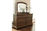 Flynnter Medium Brown Dresser and Mirror from Ashley - Luna Furniture