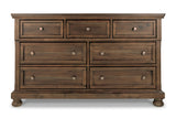 Flynnter Medium Brown Dresser and Mirror from Ashley - Luna Furniture