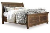 Flynnter Medium Brown King Sleigh Bed from Ashley - Luna Furniture