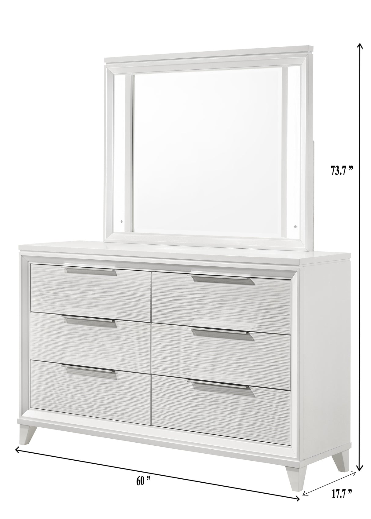 Cressida White Mirror -  Crown Mark - Luna Furniture