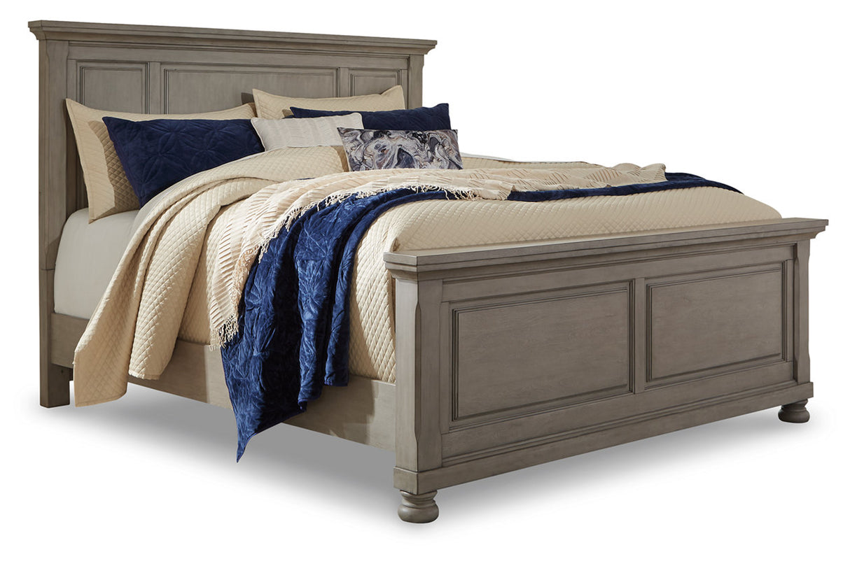 Lettner Light Gray California King Panel Bed -  Ashley - Luna Furniture