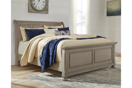 Lettner Light Gray California King Sleigh Bed -  Ashley - Luna Furniture