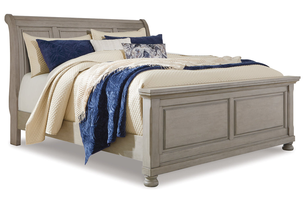 Lettner Light Gray California King Sleigh Bed -  Ashley - Luna Furniture