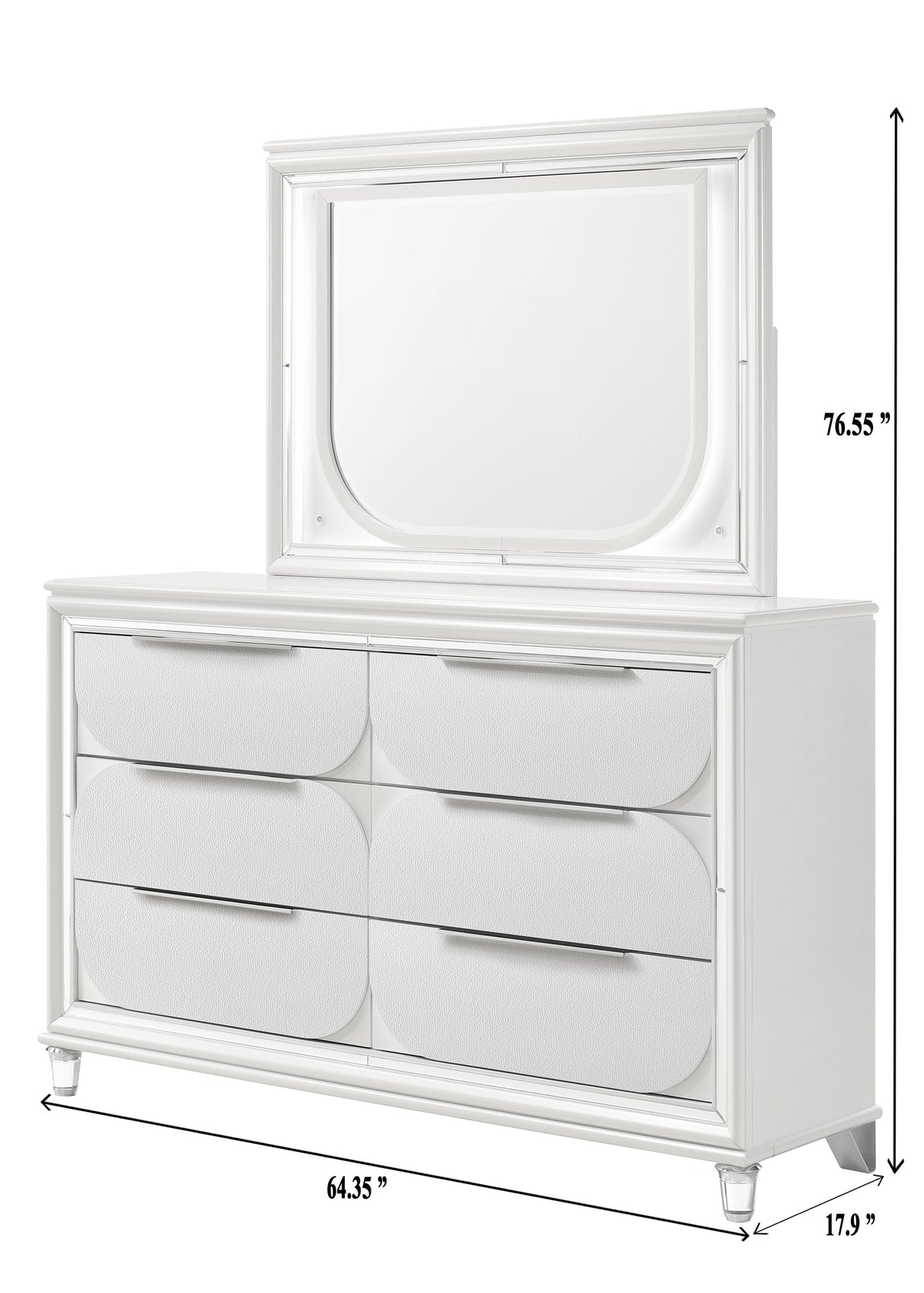 Eden White Dresser -  Crown Mark - Luna Furniture