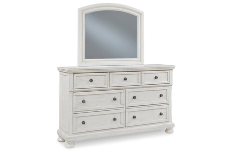 Robbinsdale Antique White Dresser and Mirror -  Ashley - Luna Furniture