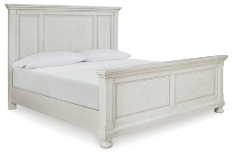 Robbinsdale Antique White California King Panel Bed -  Ashley - Luna Furniture