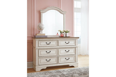 Realyn Chipped White Dresser and Mirror -  Ashley - Luna Furniture