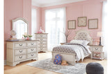 Realyn Chipped White Dresser and Mirror -  Ashley - Luna Furniture