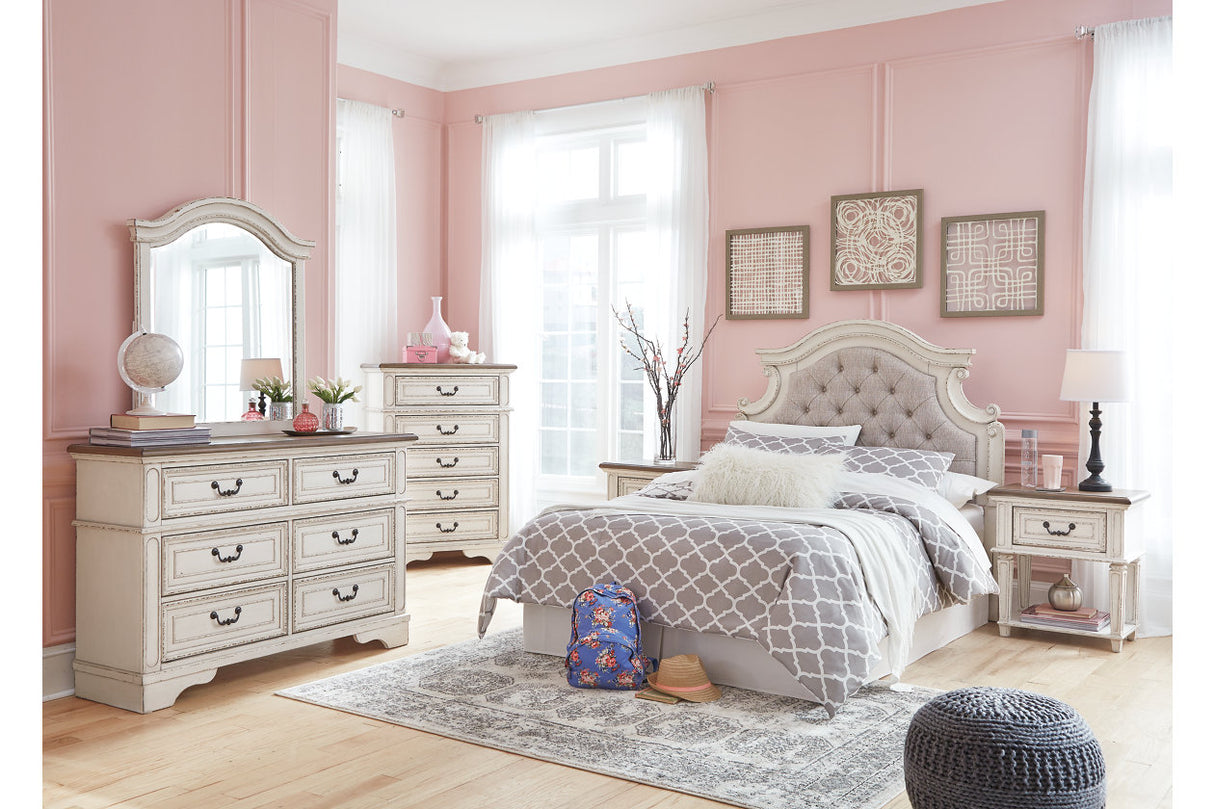 Realyn Chipped White Dresser and Mirror -  Ashley - Luna Furniture