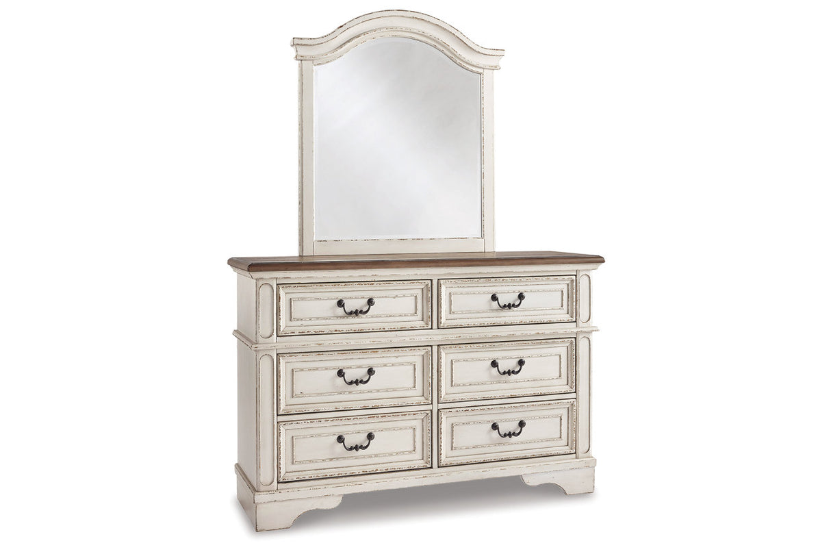 Realyn Chipped White Dresser and Mirror -  Ashley - Luna Furniture