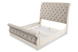 Realyn Chipped White California King Sleigh Bed -  Ashley - Luna Furniture