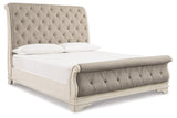 Realyn Chipped White California King Sleigh Bed -  Ashley - Luna Furniture