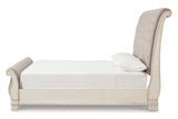 Realyn Chipped White California King Sleigh Bed -  Ashley - Luna Furniture