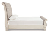 Realyn Chipped White Queen Sleigh Bed -  Ashley - Luna Furniture