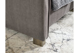 Krystanza Weathered Gray King Upholstered Panel Bed from Ashley - Luna Furniture