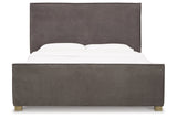 Krystanza Weathered Gray Queen Upholstered Panel Bed from Ashley - Luna Furniture