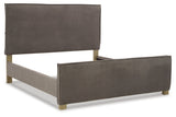 Krystanza Weathered Gray Queen Upholstered Panel Bed from Ashley - Luna Furniture