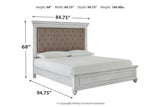 Kanwyn Whitewash California King Panel Bed -  Ashley - Luna Furniture