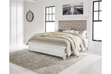 Kanwyn Whitewash California King Panel Bed -  Ashley - Luna Furniture