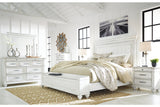 Kanwyn Whitewash California King Panel Bed with Storage Bench -  Ashley - Luna Furniture