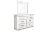 Kanwyn Whitewash Dresser and Mirror -  Ashley - Luna Furniture