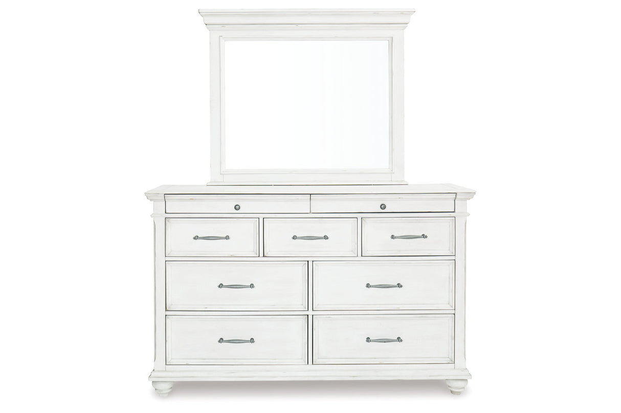 Kanwyn Whitewash Dresser and Mirror -  Ashley - Luna Furniture