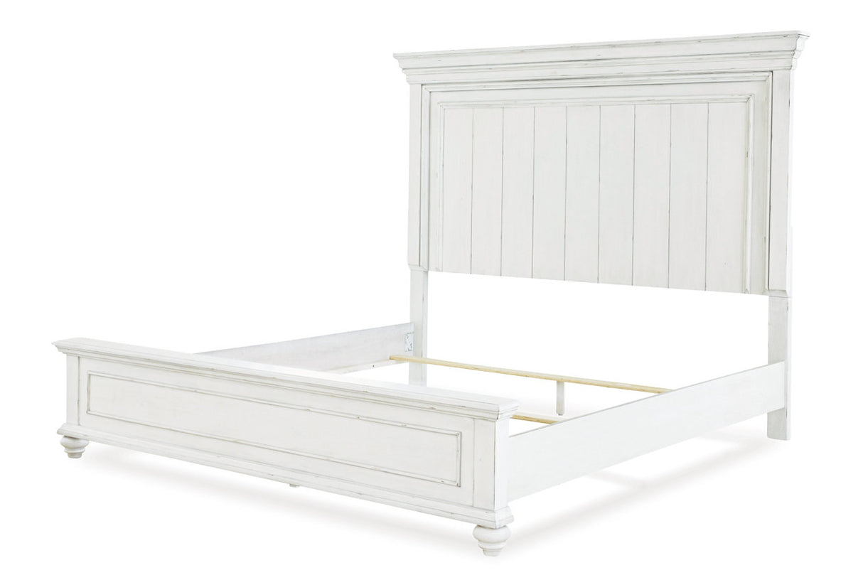 Kanwyn Whitewash California King Panel Bed -  Ashley - Luna Furniture