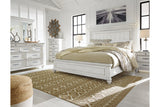 Kanwyn Whitewash California King Panel Bed -  Ashley - Luna Furniture