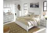 Kanwyn Whitewash California King Panel Bed -  Ashley - Luna Furniture