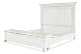 Kanwyn Whitewash California King Panel Bed with Storage Bench -  Ashley - Luna Furniture