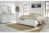 Kanwyn Whitewash California King Panel Bed with Storage Bench -  Ashley - Luna Furniture