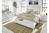 Kanwyn Whitewash California King Panel Bed with Storage Bench -  Ashley - Luna Furniture