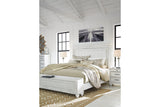 Kanwyn Whitewash California King Panel Bed with Storage Bench -  Ashley - Luna Furniture