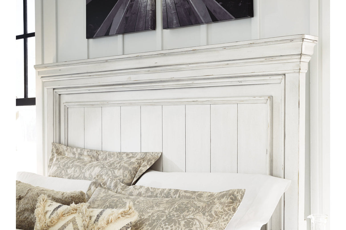 Kanwyn Whitewash California King Panel Bed -  Ashley - Luna Furniture