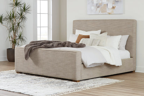 Dakmore Brown California King Upholstered Bed -  Ashley - Luna Furniture