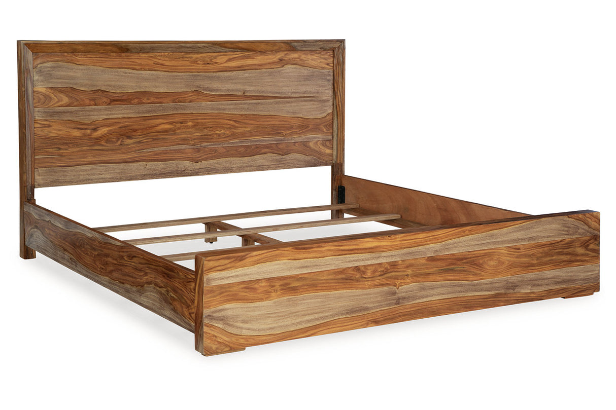 Dressonni Brown California King Panel Bed from Ashley - Luna Furniture