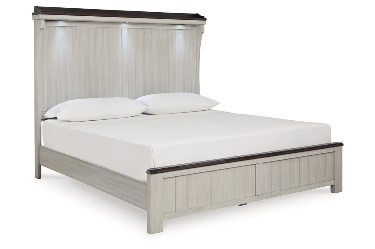 Darborn Gray/Brown California King Panel Bed -  Ashley - Luna Furniture