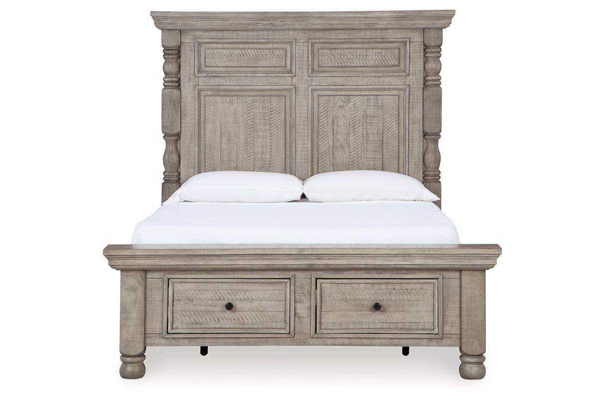 Harrastone Gray Queen Panel Bed from Ashley - Luna Furniture