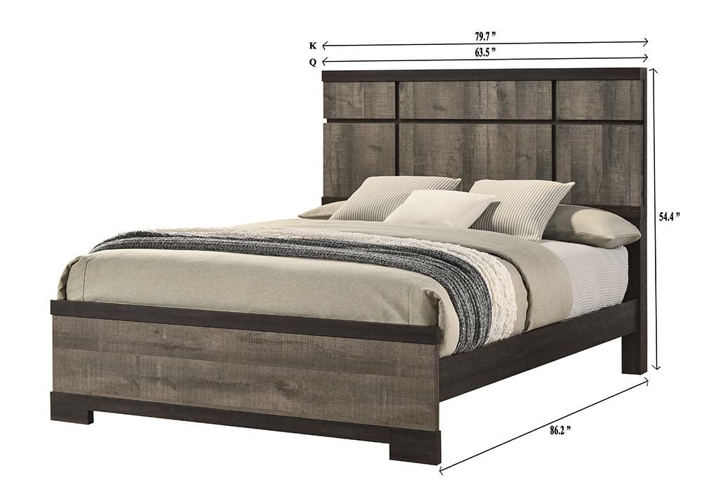 Remington Brown/Gray Panel Bedroom Set -  Crown Mark - Luna Furniture