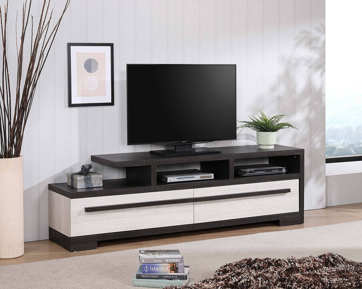 Remington Black/White 72" TV Stand -  Crown Mark - Luna Furniture