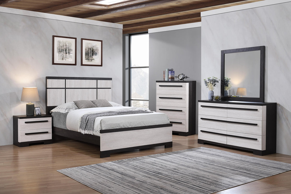 Remington Black/White Panel Bedroom Set -  Crown Mark - Luna Furniture