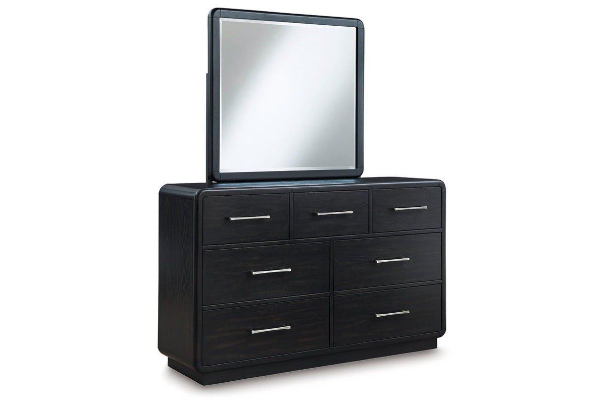 Rowanbeck Black Dresser and Mirror -  Ashley - Luna Furniture