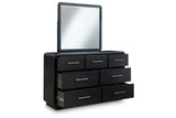 Rowanbeck Black Dresser and Mirror -  Ashley - Luna Furniture