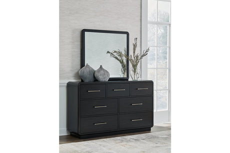 Rowanbeck Black Dresser and Mirror -  Ashley - Luna Furniture