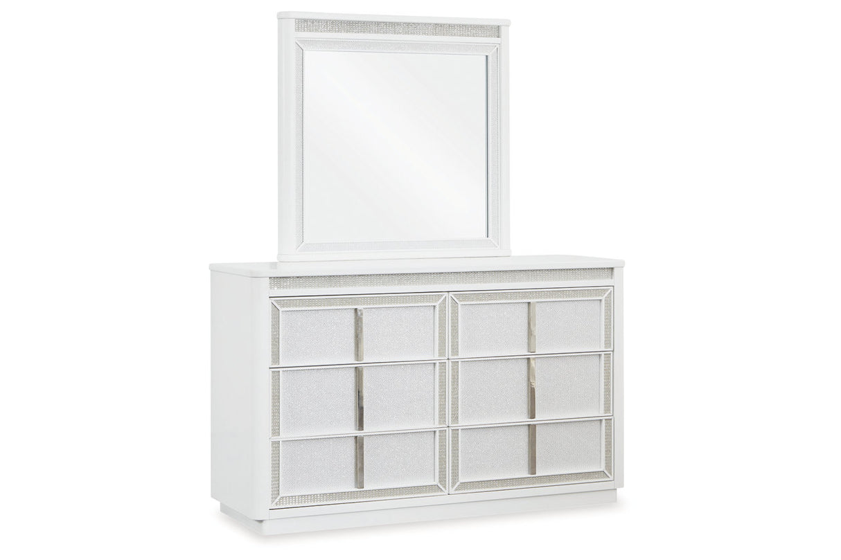 Chalanna White Dresser and Mirror from Ashley - Luna Furniture