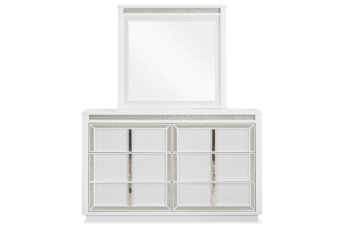 Chalanna White Dresser and Mirror from Ashley - Luna Furniture