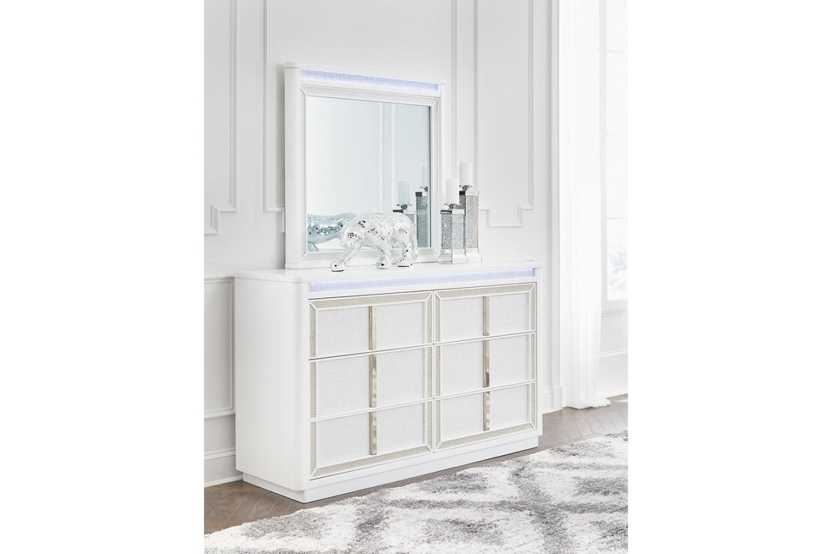 Chalanna White Dresser and Mirror from Ashley - Luna Furniture