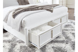 Chalanna White Queen Upholstered Storage Bed -  Ashley - Luna Furniture